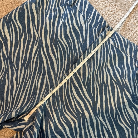 Pretty Garbage Blue Zebra Print Wide Leg High Waist Jeans size medium - Picture 6 of 8